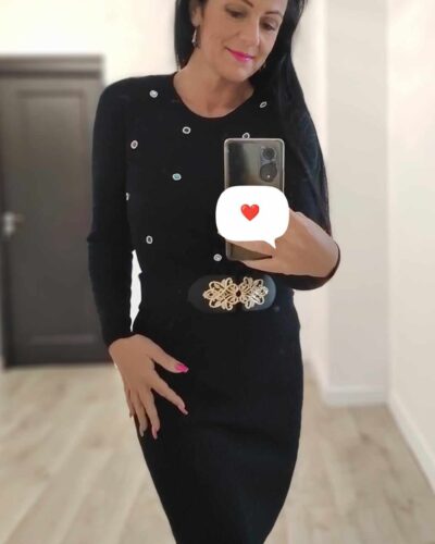 Kötött szoknya - fekete