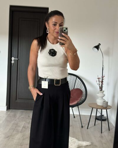 Ujjatlan kötött top